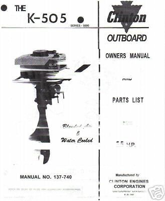 Clinton k505, parts list,manual 5.5hp parts in my store