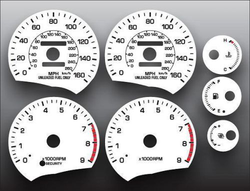 1989-1999 toyota mr2 160 mph dash instrument cluster white face gauges