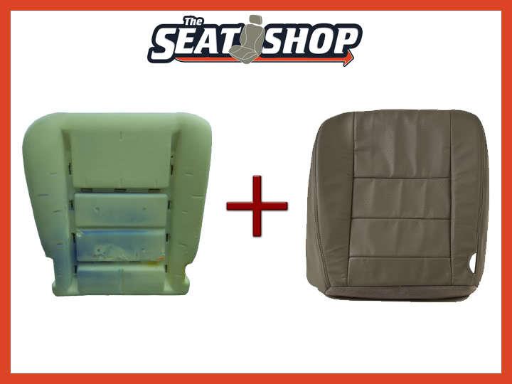 02 03 04 05 06 ford f250/350 med flint leather perf cover bottom & foam lh