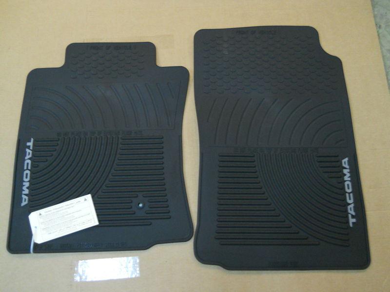 2005-2011 toyota tacoma 2 piece rubber floor mats with logo factory oem