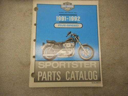 Harley 91-92 five spd. sportster factory parts catalog,#99451-92.