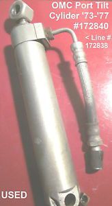 Powertrim '73-'77 omc port tilt cylinder #172840 &amp; upper line #172838 used