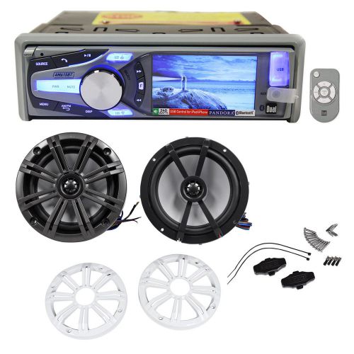 New! dual am615bt marine cd stereo receiver + (2) kicker 6.5” marine speakers