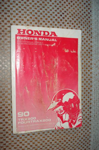 1990 honda trx200 fourtrax 200 owners manual original operators guide