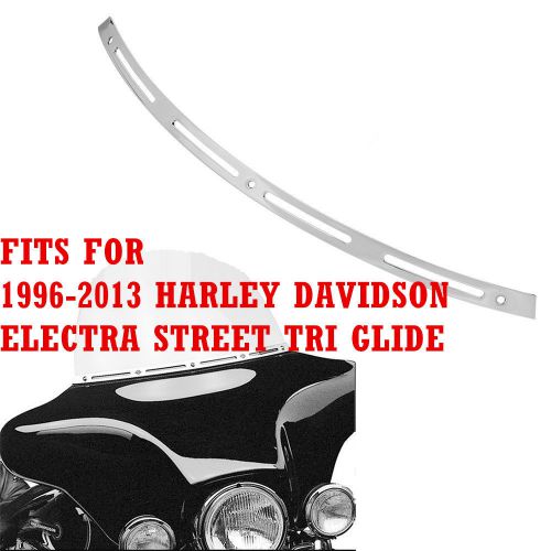 Polished slotted windshield trim 1996-2013 harley touring/bagger models-batwing