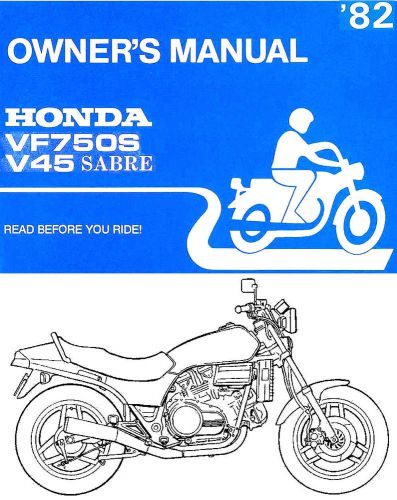 1982 honda v45 sabre vf750s motorcycle owners manual -vf 750 s--vf750 sabre 750