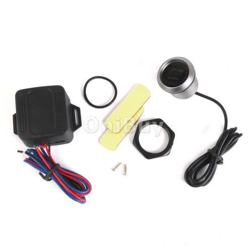 Blue led 12v auto car engine start push button switch ignition starter new