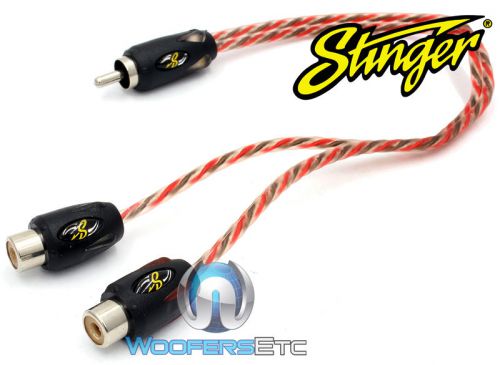 Stinger si42yf 2-channel 4000 rca y-adapter cable wire jack 2-female to 1-male