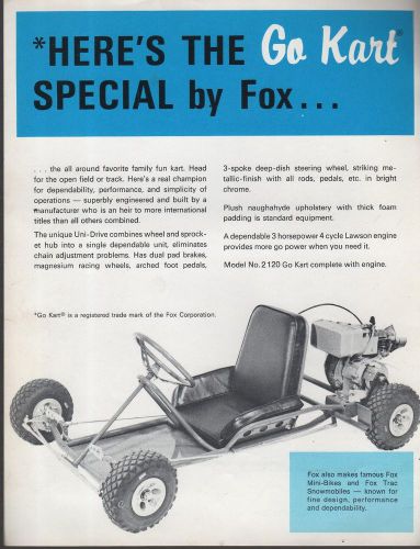 Vintage  fox special go kart original sales flyer single page 2 sided  (650)