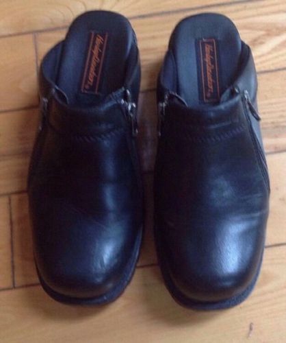 Harley davidson womens black leather slip on shoe boot size 7m ...#82385 $34.00