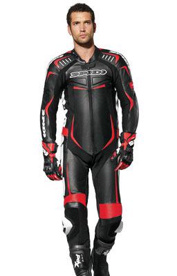 Spidi sport track wind pro one piece leather suit black red us 46 eu 56