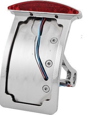 Harddrive license plate frame curved vertical half moon led   '08 +  softail