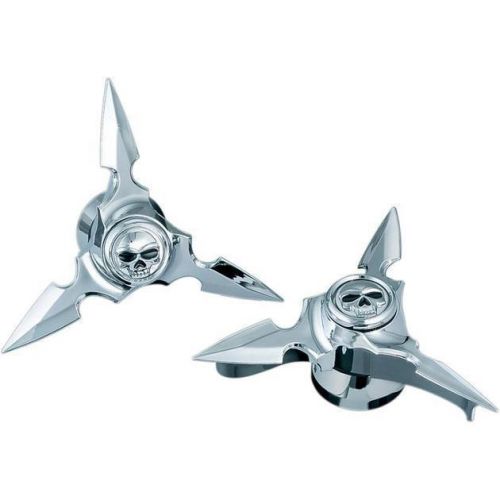 Kuryakyn spun blade zombie axle caps front chrome harley fxrs-conv 1990-1993