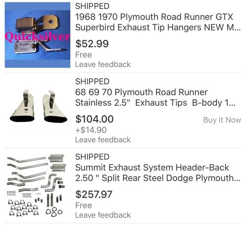 Summit exhaust system header-back 2.50 &#034; split rear steel dodge plymouth b-body,