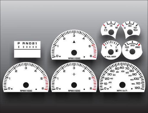 1998-2001 dodge ram gas dash cluster white face gauges 98-01