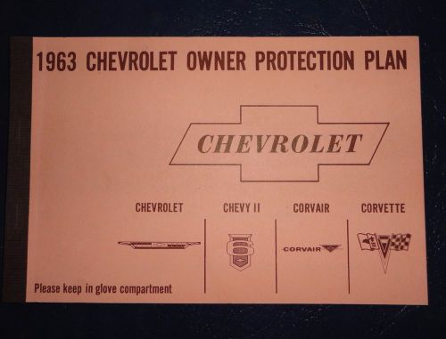 1963 chevrolet owner protection plan manual for chevy ii, corvair, corvette