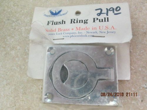 Nos flush ring pull solid brass chrome plated  #102-c made in u.s.a.