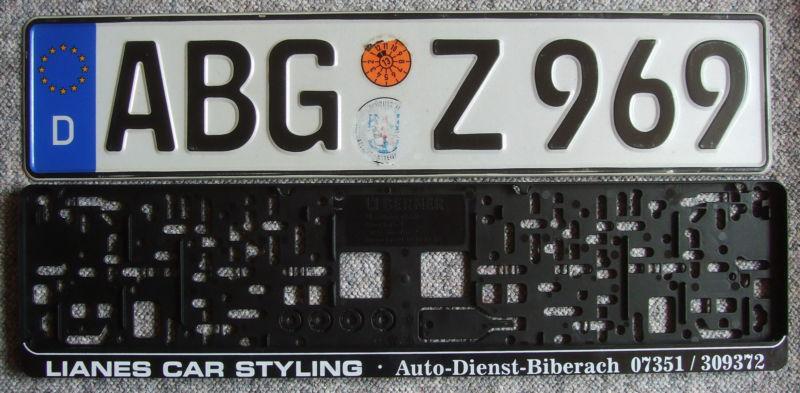 Genuine german license plate from germany with new frame bmw