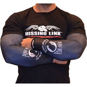 Missing link arm pro pow/mia mens compression sleeve black/white sm