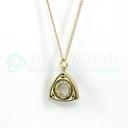 Rotor pendant necklace - canary gold charm mazda rx7 rx8 wankel 12a 13b
