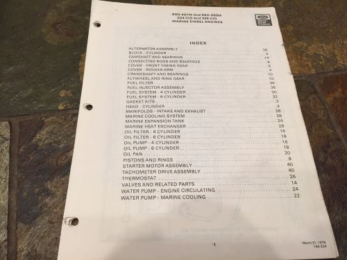 1978 1979 ford ssd-437m ssd-655m industrial marine engine parts manual 224 335
