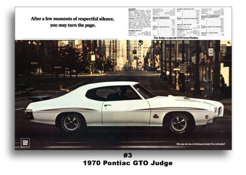 1970 pontiac gto the judge special 13x19 ad art print ram air white respectful