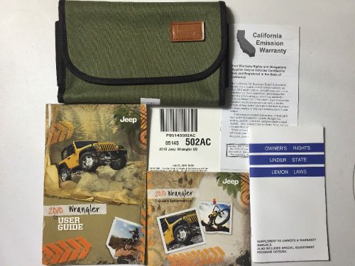 2010 jeep wrangler user guide owners manual set w/case &amp; dvd  free shipping