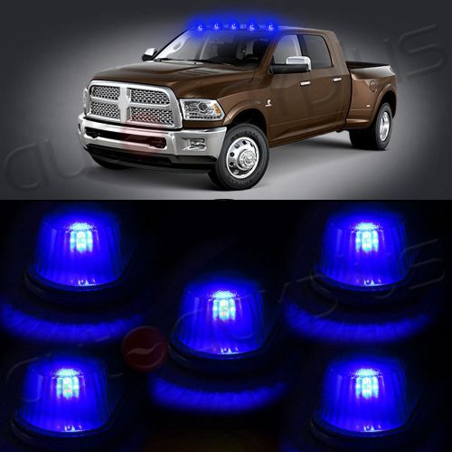 5x cab marker roof running lamps+base+ blue t10 8smd led lights for ford pick up