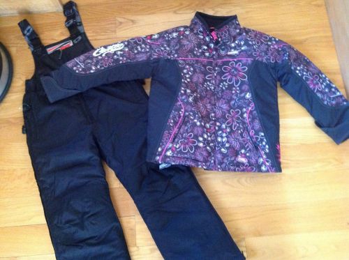 Castle x twist girls snowmobile jacket wild black/magenta/snow pants m 10/12