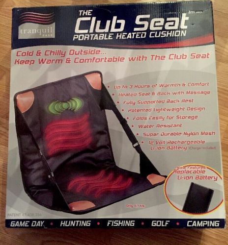Tranquil ease &#034;the club seat&#034; portable heated seat cushion (hunting, fishing)