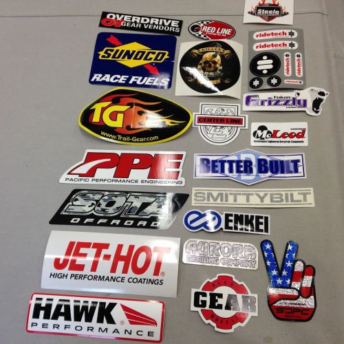 Lot of 20 various automotive racing parts decals toolbox refrigerator man cave b