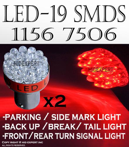 2 pcs 1156 replacement socket tail light super red 19 led bulbs de1 alb usdot