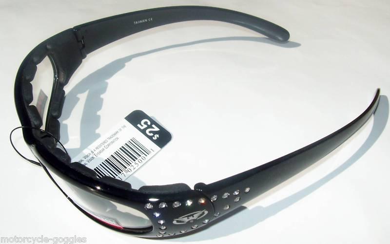 Biker babe motorcycle glasses 42 rhinestones clear lens sparkle bling women lady