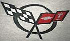 1997-2004 corvette c5 men's light gray 2xl classic crossed flags t-shirt 637667