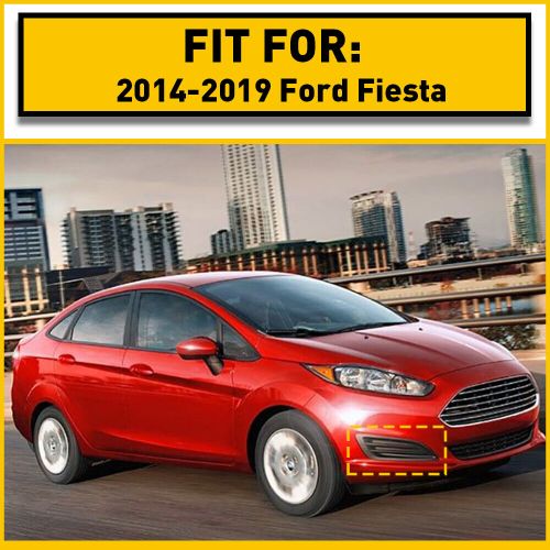 Pair fit for ford fiesta 2014-2019 front fog light lamp cover grille black