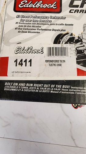 Edelbrock 1411 Performer 750 CFM 4 Barrel Carburetor, Electric Choke, Alum. Body, US $395.00, image 2