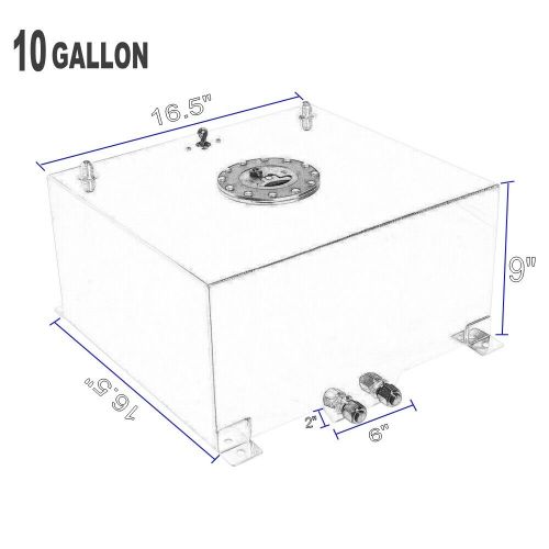 10-20 Gallon Black Aluminum Fuel Cell Tank+Cap+Level Sender+Fuel Line Kit, US $135.68, image 4
