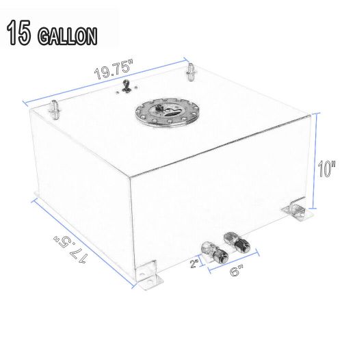 10-20 Gallon Black Aluminum Fuel Cell Tank+Cap+Level Sender+Fuel Line Kit, US $135.68, image 5