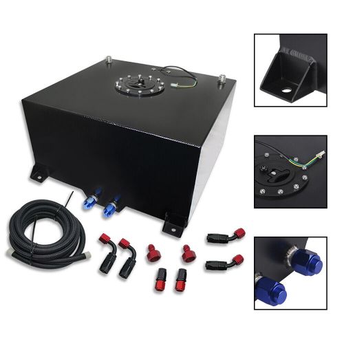 10-20 Gallon Black Aluminum Fuel Cell Tank+Cap+Level Sender+Fuel Line Kit, US $135.68, image 26