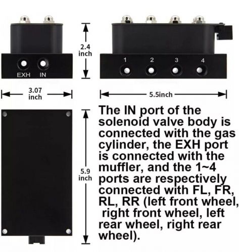 Air Suspension Valve Manifold 1/4" NPT Kit with 8 Air Ride Solenoid Valves, 9-Sw, US $79.70, image 2