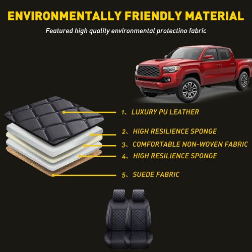 Car Seat Cover fit Toyota 2007-2023 Tacoma Crew Cab 4-Door Front+Rear Protector, US $99.99, image 2