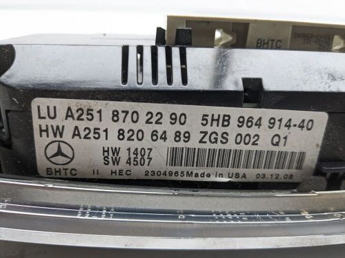 MERCEDES ML CLIMATE CONTROL SWITCH PANEL AIR CON HEATER UNIT W164 2009, US $, image 2