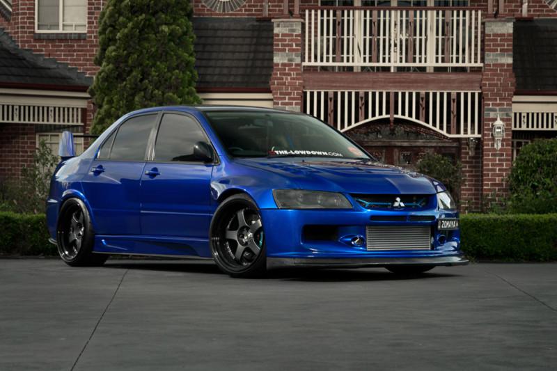 Mitsubishi evo widebody on black wheels hd poster print multiple sizes available