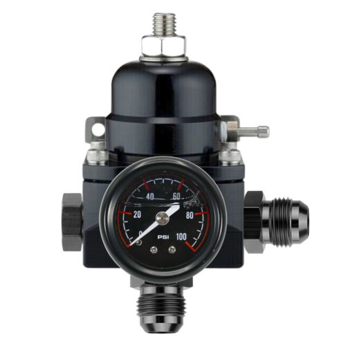 ALUMINUM 100 PSI ADJUSTABLE 1:1 FUEL PRESSURE REGULATOR GAUGE AN FITTINGS BLACK, US $84.95, image 12