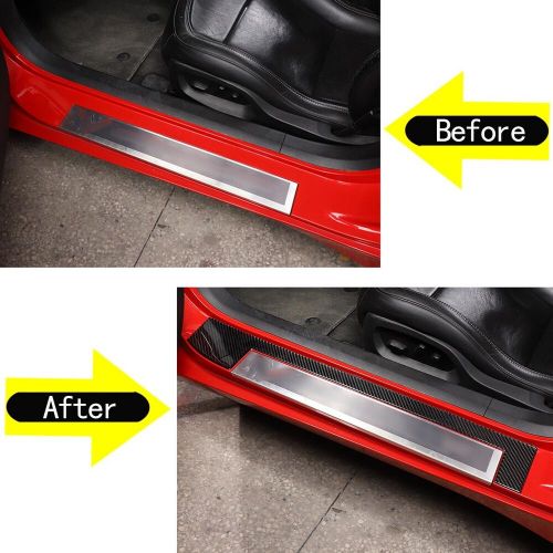 For Corvette C7 2014-2019 Inner Door Sill Door Sill Trim Sticker Carbon Fiber, US $97.36, image 4