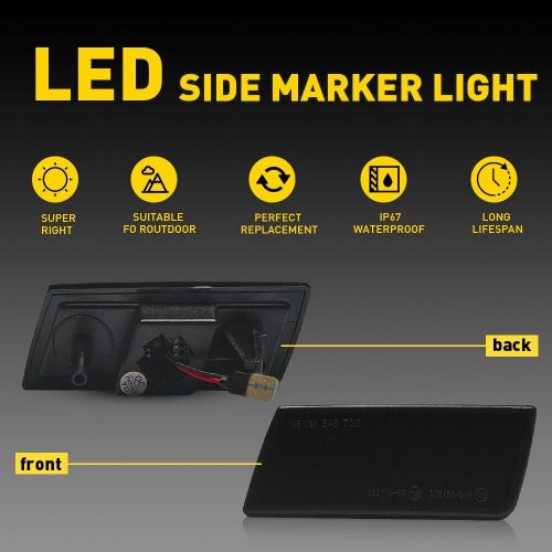 Smoked white led 54-smd side marker light for 2005-2014 chrysler accessories 300