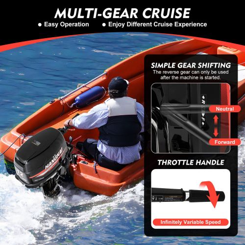 HANGKAI 2-Stroke 12 HP Outboard Motor With Water Cooling Fishing Boat Engine HOT, US $1,026.34, image 6