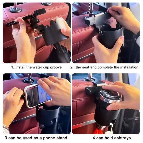 Headrest Cup Holder For Back Seat Car Seat Headrest Hook Car Interior Tidy Z5Y7, AU $6.98, image 3