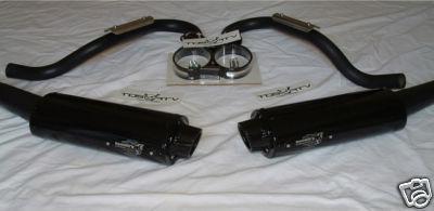 Raptor 700 barker dual exhaust pipes blacked out lmtd