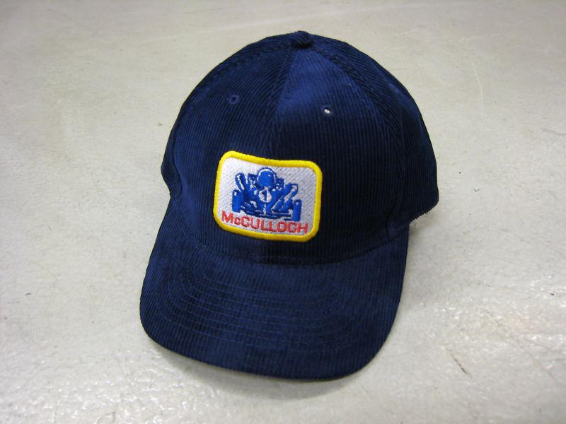 Vintage go kart mcculloch, bug    dark blue corduroy hat - new!!